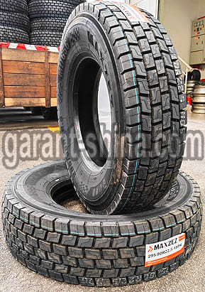 Maxzez MD656 (приводная) 295/80 R22.5 152/149L 18PR - Фото шин с этикетками - вид сбоку справа